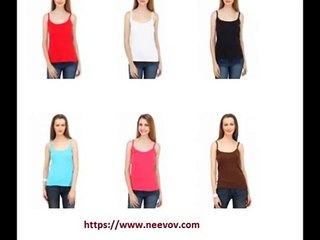 Womens Plain Black Colour Spaghetti Top Online Shopping