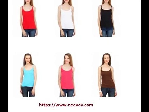 Womens Plain Black Colour Spaghetti Top Online Shopping