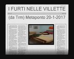 I FURTI NELLE VILLETTE METAPONTO 20-1-2017