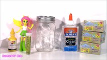DIY MLP Equestria Girls GLitter SLIME! Make Your own Squishy FLUTTERSHY Putty JAR! Happy Places