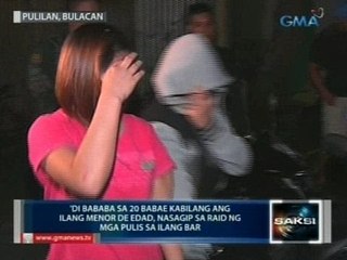 Saksi: 'Di bababa sa 20 babae, nasagip sa raid sa ilang bar sa Pulilan, Bulacan