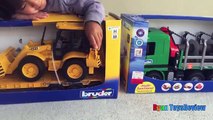 Construction Vehicles toys videos for kids Bruder Truck Crane Truck Loader Backhoe Disney Toys Cars
