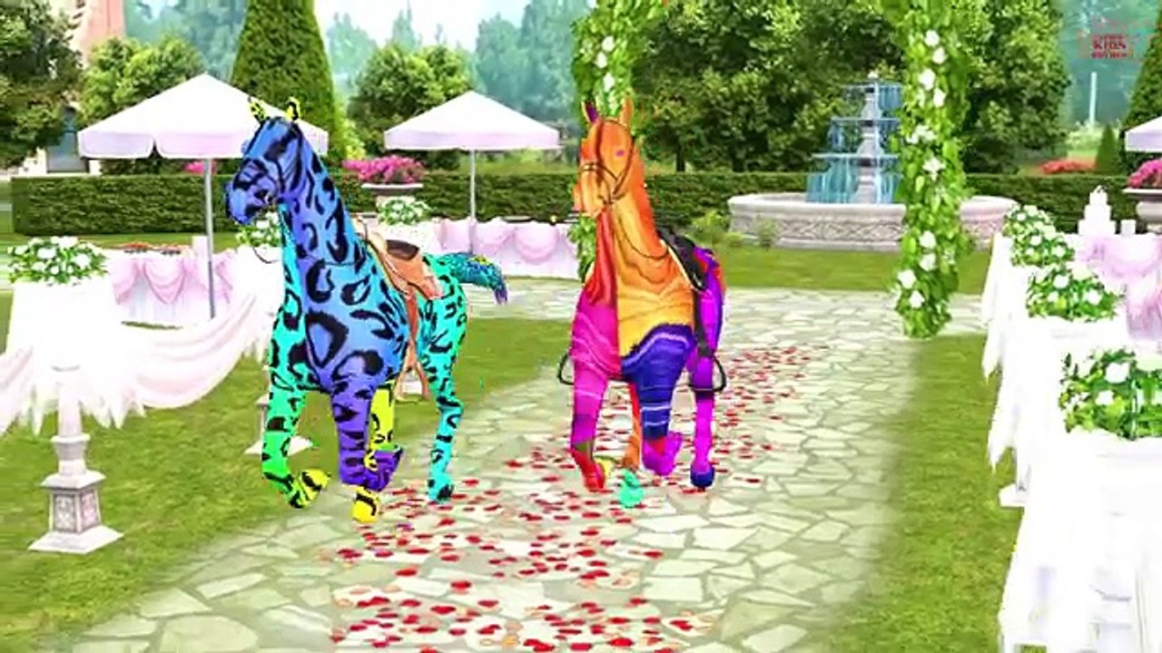 Rainbow Colors Horse Nursery Rhymes - Wild Animals Nursery Rhymes For Kids