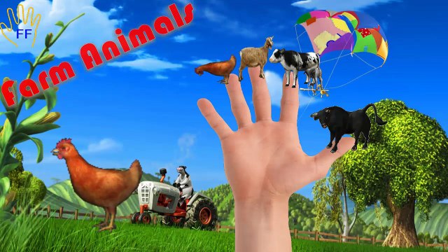Learn Farm Animals Finger Family Nursery Rhymes | Farm Animals Cow Hen Buffalo Finger Family
