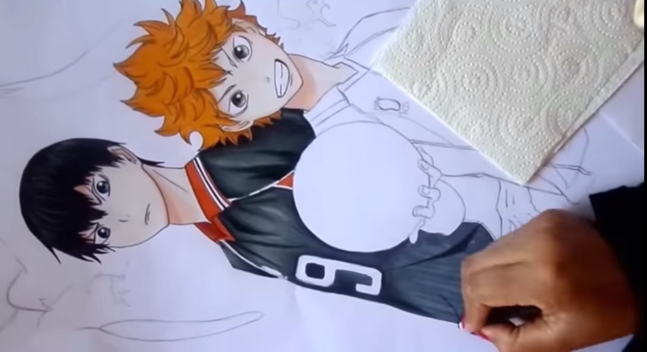 How to draw Kageyama and Hinata from Haikyuu
