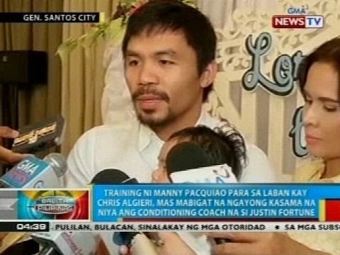 Training ni Manny Pacquiao para sa laban nila ni Chris Algieri, tumitindi na