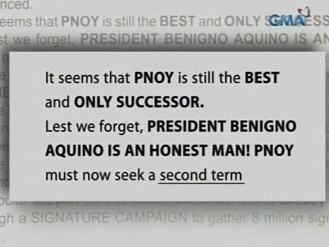 24 Oras: Panawagang ikalawang termino para kay PNoy, idinaan sa isang full-page ad sa pahayagan