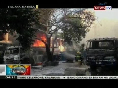 3 fuel tanker, nasunog sa loob ng isang compound sa Sta. Ana, Maynila
