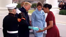 Obamas welcome Trumps to White House