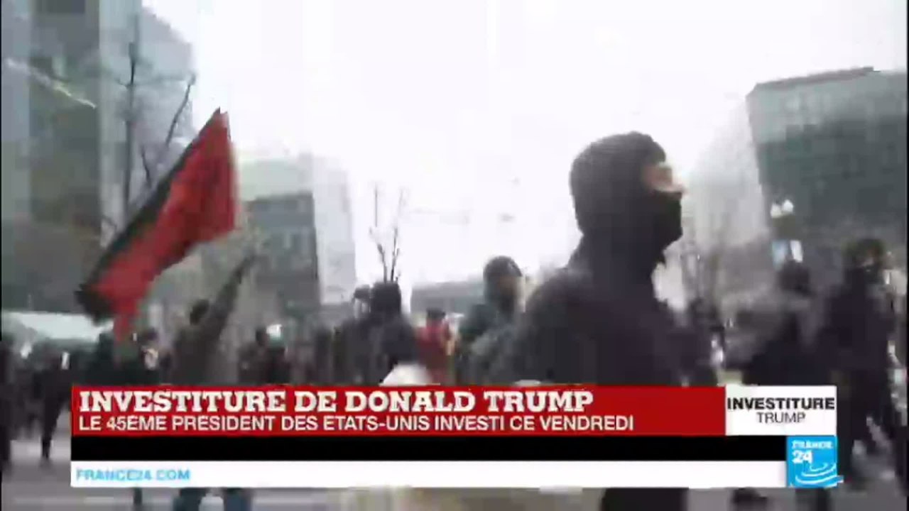Investiture de Donald Trump - Heurts violents entre manifestants et la police à Washington