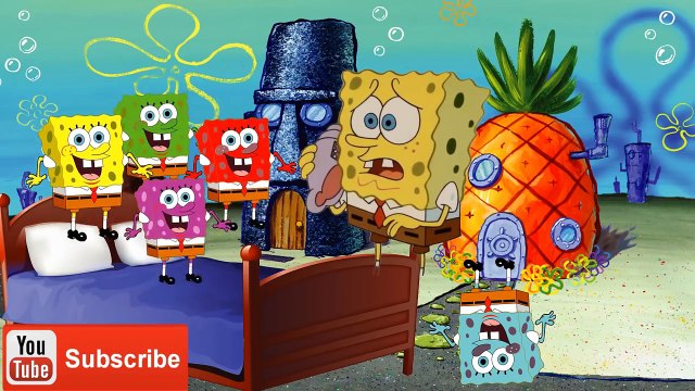 Five Little Spongebob Jumping on the Bed | Five Little shaun the sheep Jumping on the Bed Song