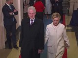 Bill and Hillary Clinton arrive at the 2017 inauguration