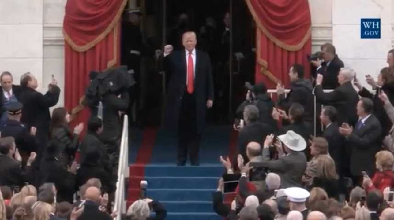 L'arrivée de Donald Trump à la cérémonie d'investiture