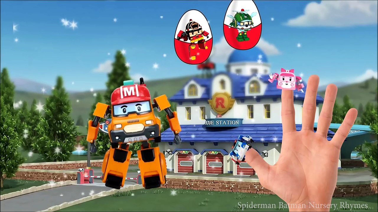 Robocar Poli Finger Family Song Surprise Eggs ...