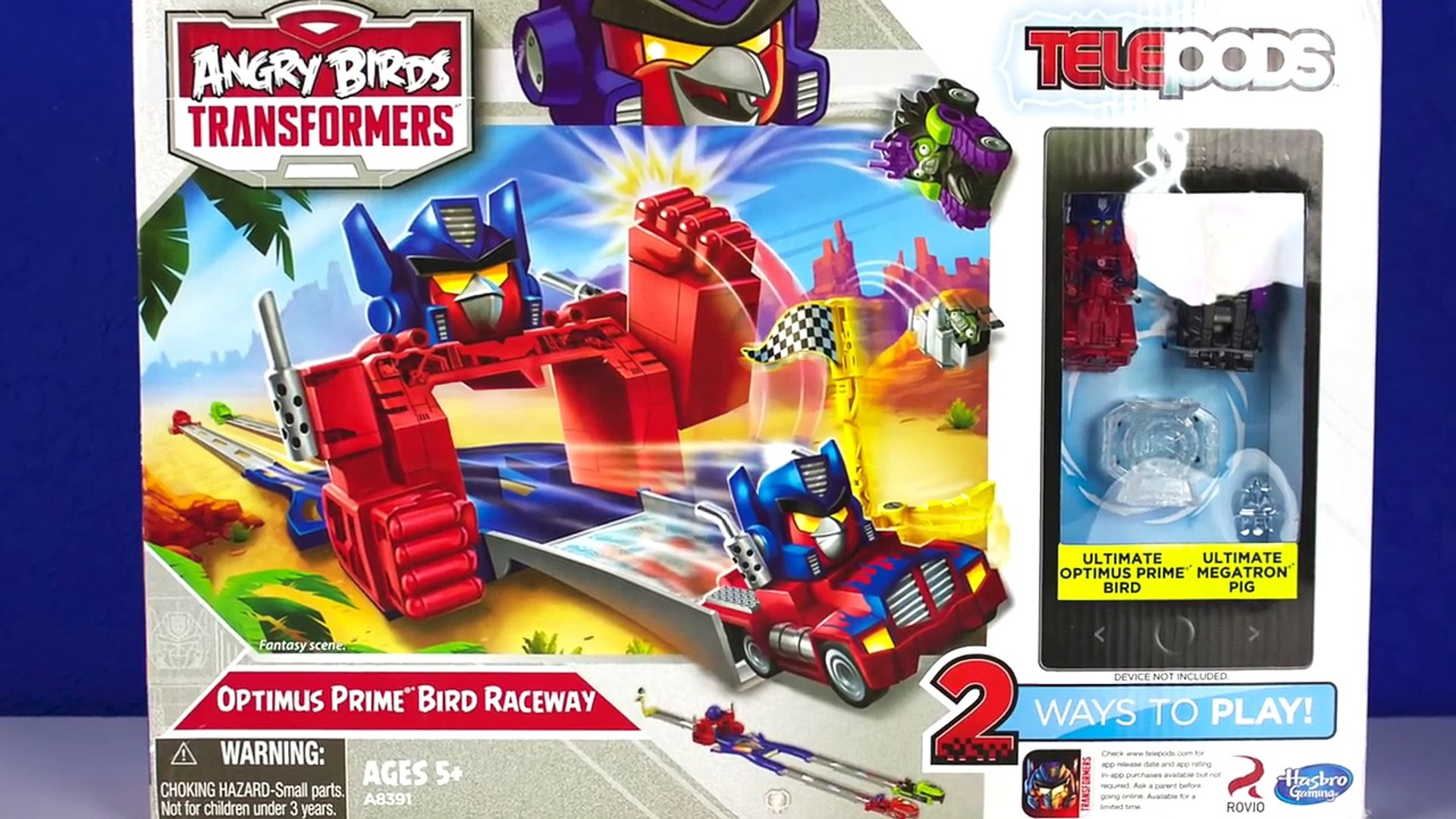 angry birds transformers telepods optimus prime bird raceway