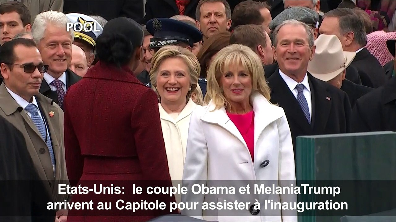 Etats-Unis: le couple Obama et Melania Trump au Capitole