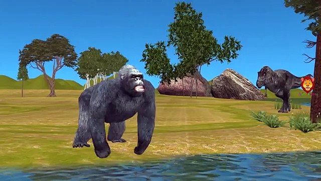 Dinosaurs Vs Crazy Gorilla Finger Family Nursery Rhymes | Dinosaur Finger Family For Children