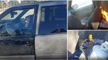 Carro sem aquecimento? Para este condutor isso não é problema... tudo se resolve!