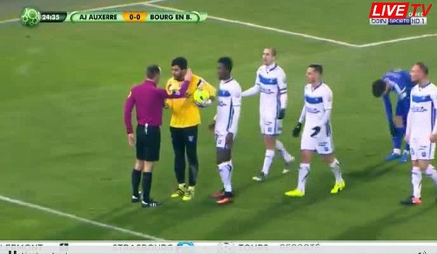 Jason Berthomier Penalty Goal HD - Auxerre 0 - 1 Bourg Peronnas 20.01.2017