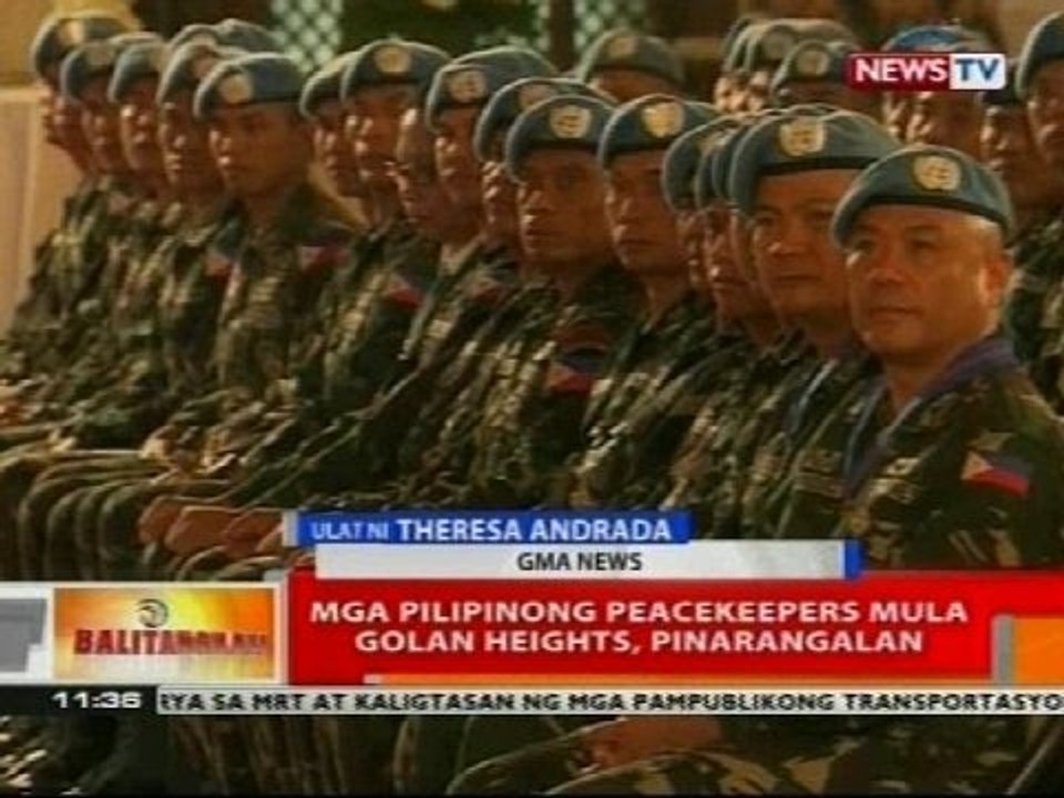 BT: Mga Pilipinong peacekeepers mula Golan Heights, pinarangalan