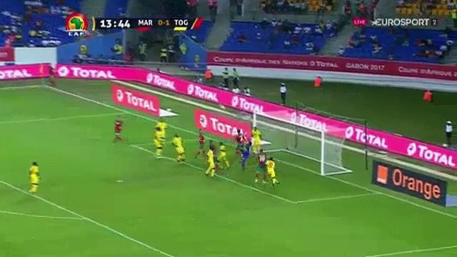 1-1 But de Aziz Bouhaddouz - Morocco 1 - 1 Togo 20.01.2017