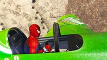 Comptines Bébé Spiderman Dessin animé francais camion à ordures et 4 Voitures Colorées.Dis