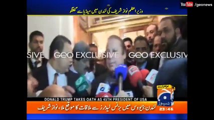 PM Nawaz says interesting things talking to media in London