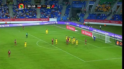 2-1 But de Romain Saiss -  Morocco 2-1 Togo - 20.01.2017 HD