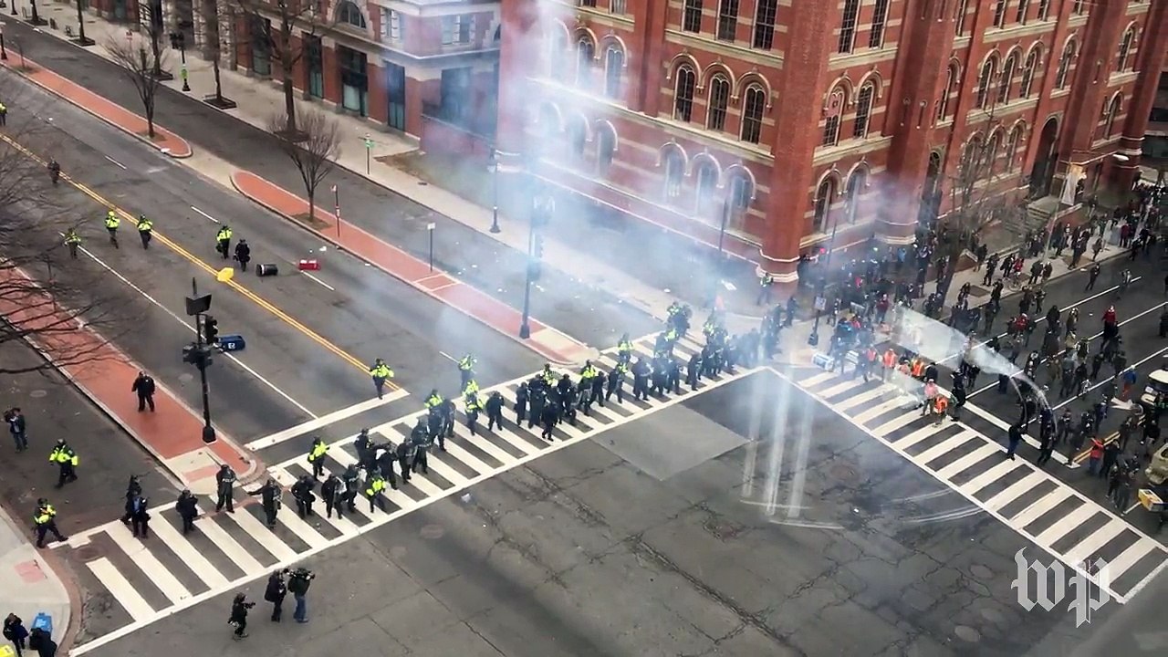 Violent clashes on Inauguration Day as seen from The Washington Post's building