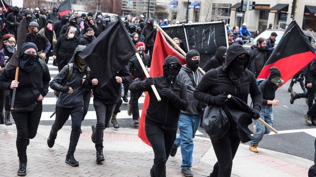 Anti Donald Trump Protester and Police Clash In Washington DC
