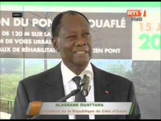 Inauguration du pont de Bouaflé: discours du president de la Republique