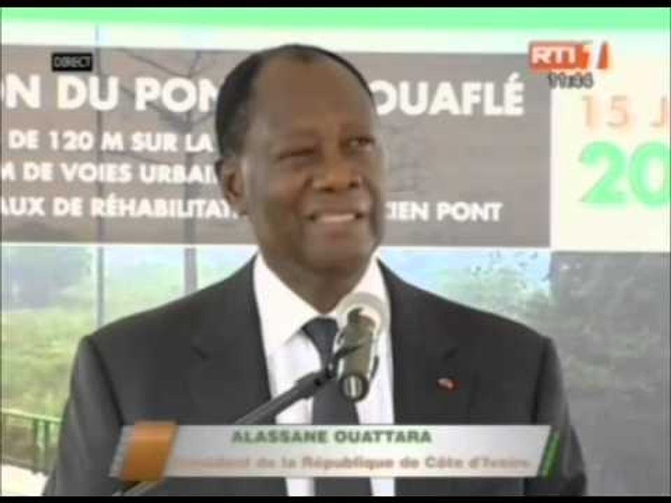 Inauguration du pont de Bouaflé: discours du president de la Republique