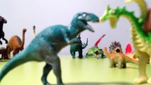 Dinosaurs Toys Fight T-Rex Triceratops Apatosaurus Edmontosaurus Deinonychus Compsognathus