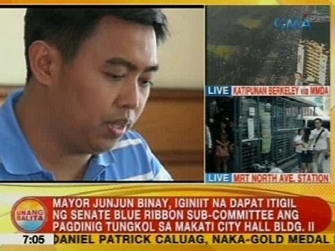 UB: Junjun Binay: Dapat itigil ang pagdinig tungkol sa Makati City Hall Bldg. II