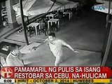 UB: Pamamaril ng pulis sa isang restobar sa Cebu, na-hulicam