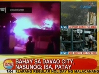 UB: Bahay sa Davao City, nasunog; isa, patay