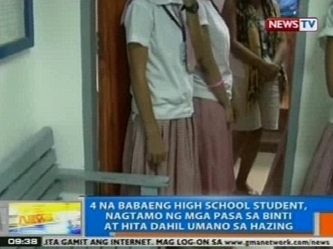 NTG: 4 na babaeng HS student, nagtamo ng mga pasa sa binti at hita dahil umano sa hazing