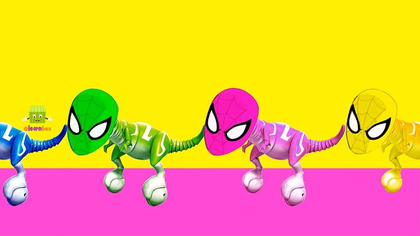 Spiderman Face Dinosaur Colors Finger Family Song for Babies | Spiderman Vs Dinosaur Videos