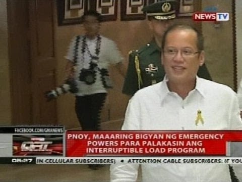 PNoy, maaaring bigyan ng emergency powers para palakasin ang interruptible load program