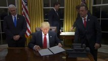 Trump signs first executive order on Obamacare: Mattis, Kelly sworn in