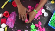 Kinetic Sand Shapes Molds to Kids Learn Colors | DIY Easy Sand Art | Fun & Creative For Children
