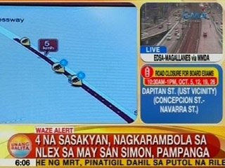 UB: 4 na sasakyan, nagkarambola sa NLEX sa may San Simon, Pampanga