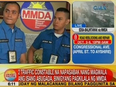 UB: 2 MMDA traffic constables na napasabak nang magwala ang isang abugada, pinarangalan