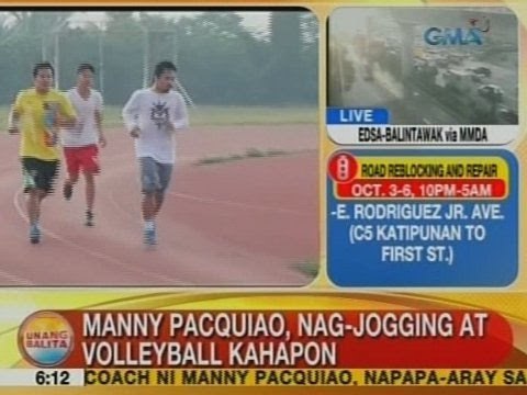 UB: Pacquiao, nag-jogging at volleyball kahapon