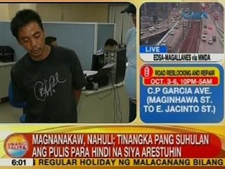 UB: Magnanakaw, nahuli; tinangka pang suhulan ang pulis para hindi na siya arestuhin