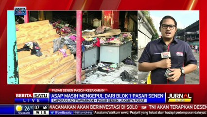 Pasar Senen Pasca Kebakaran, Asap Masih Mengepul dari Blok 1