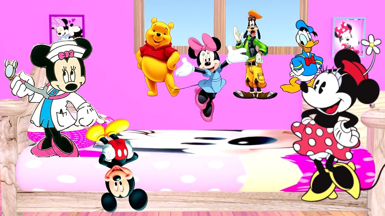 FIVE LITTLE MICKEY MOUSE || DONALD DUCK || WINNIE CLUBHOUSE JUMPING ON THE BED