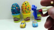 Play Doh Surprise Eggs Pixar Cars For Children Disney Olaf Penguin Peppa Pig Surprise Toys Unboxing