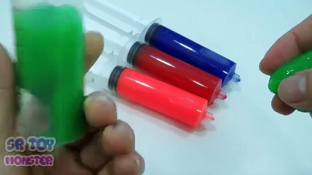 How To Make Colors Jelly Slime Clay DIY Rainbow Slime Syringer Toy Learn Colors for kids