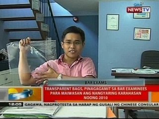 BT: Transparent bags, pinagagamit sa bar examinees para maiwasan ang nangyaring karahasan noong 2010
